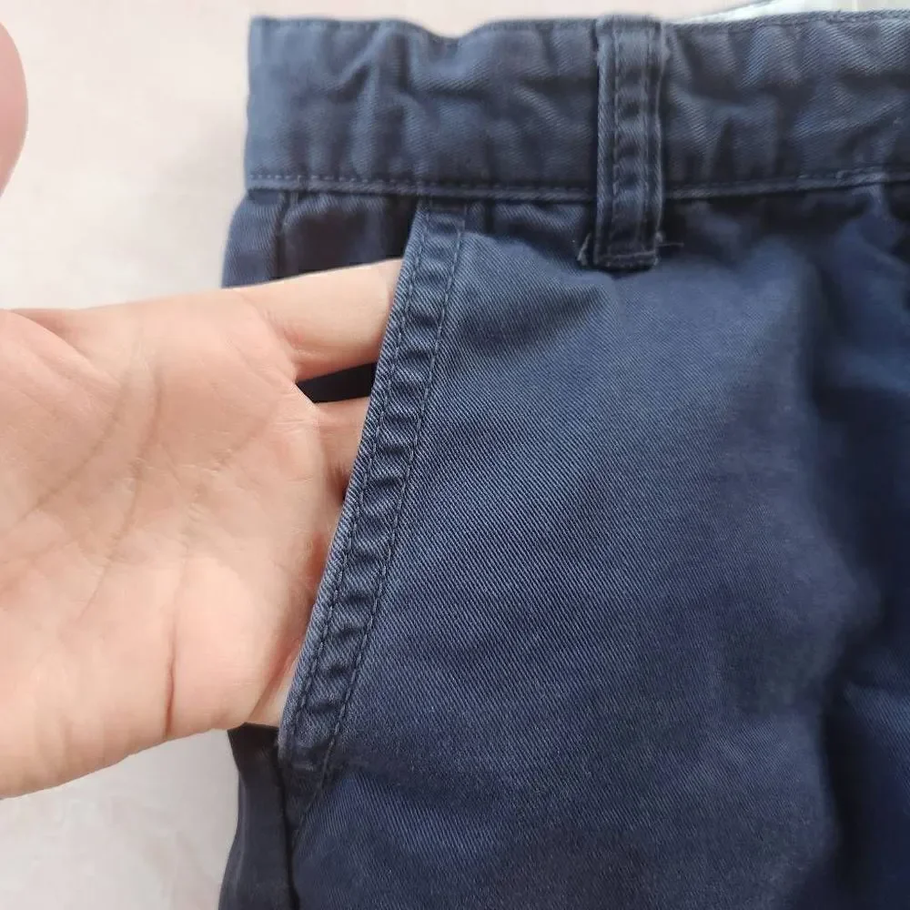 Gymboree boys size 5 navy blue Stanton cotton shorts school uniform